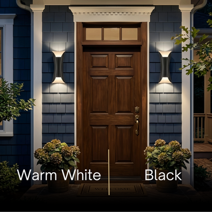 Irondale Modern Curved LED Outdoor Wall Sconce – Wall-Mounted Fixture for Courtyard/Patio