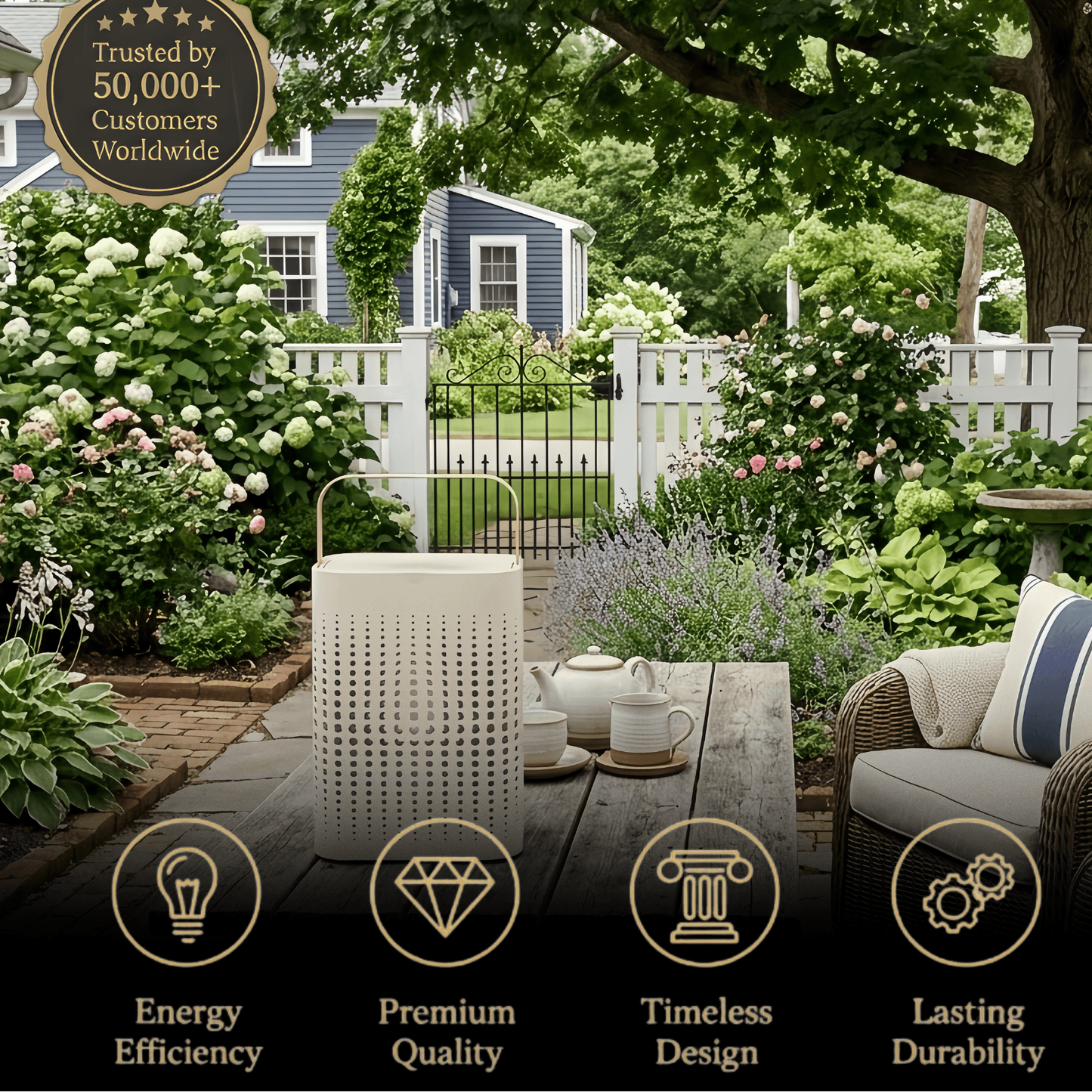 Arcato Modern Cylindrical Outdoor Floor Lamp - White Metal for Yard