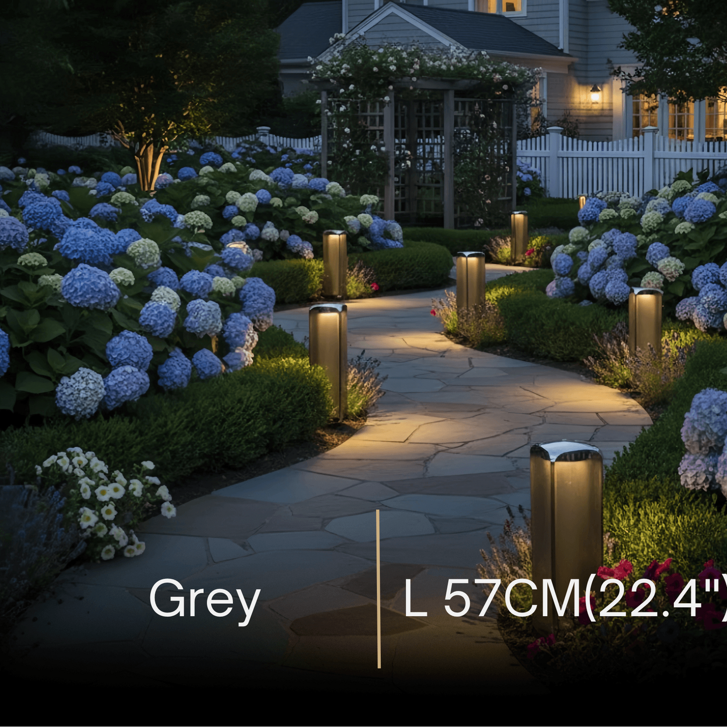 Stellar Modern Cylindrical Outdoor Floor Lamp – Black or Grey Metal & Glass Fixture