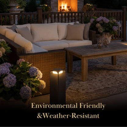 Stellar Modern Cylindrical Outdoor Floor Lamp – Black or Grey Metal & Glass Fixture