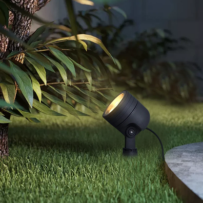 Irondale Modern Cylindrical Outdoor Ground Light – Black Metal/Glass for Garden