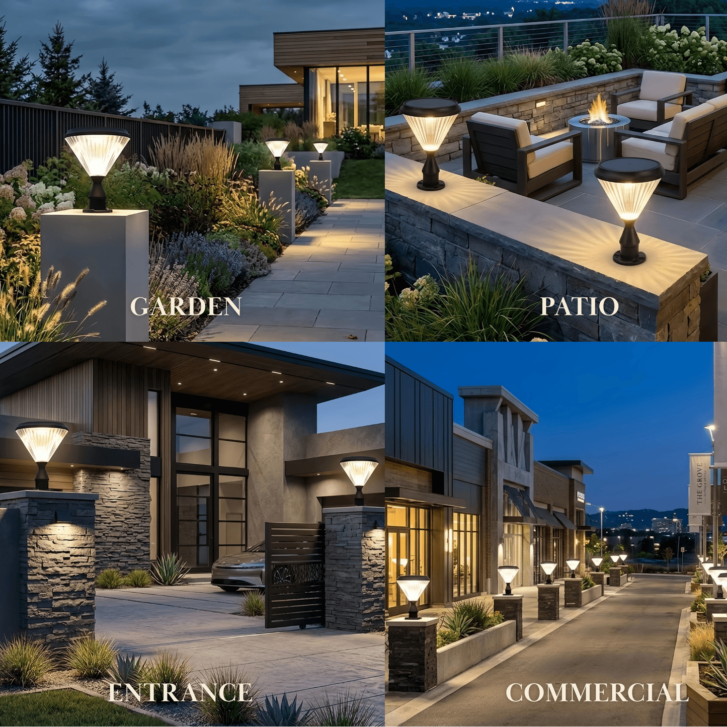 Arcato Modern Diamond Outdoor Pillar Light – Black Metal/Acrylic for Patio