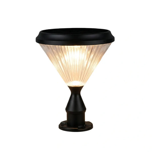 Nuvlight Diamond Outdoor Pillar Light – Black Metal/Acrylic for Patio