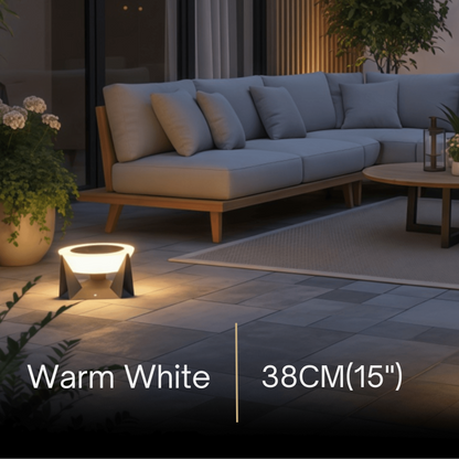 Stellar Modern Drum-Shaped Outdoor Lamp – Black Metal & Acrylic Light for Garden