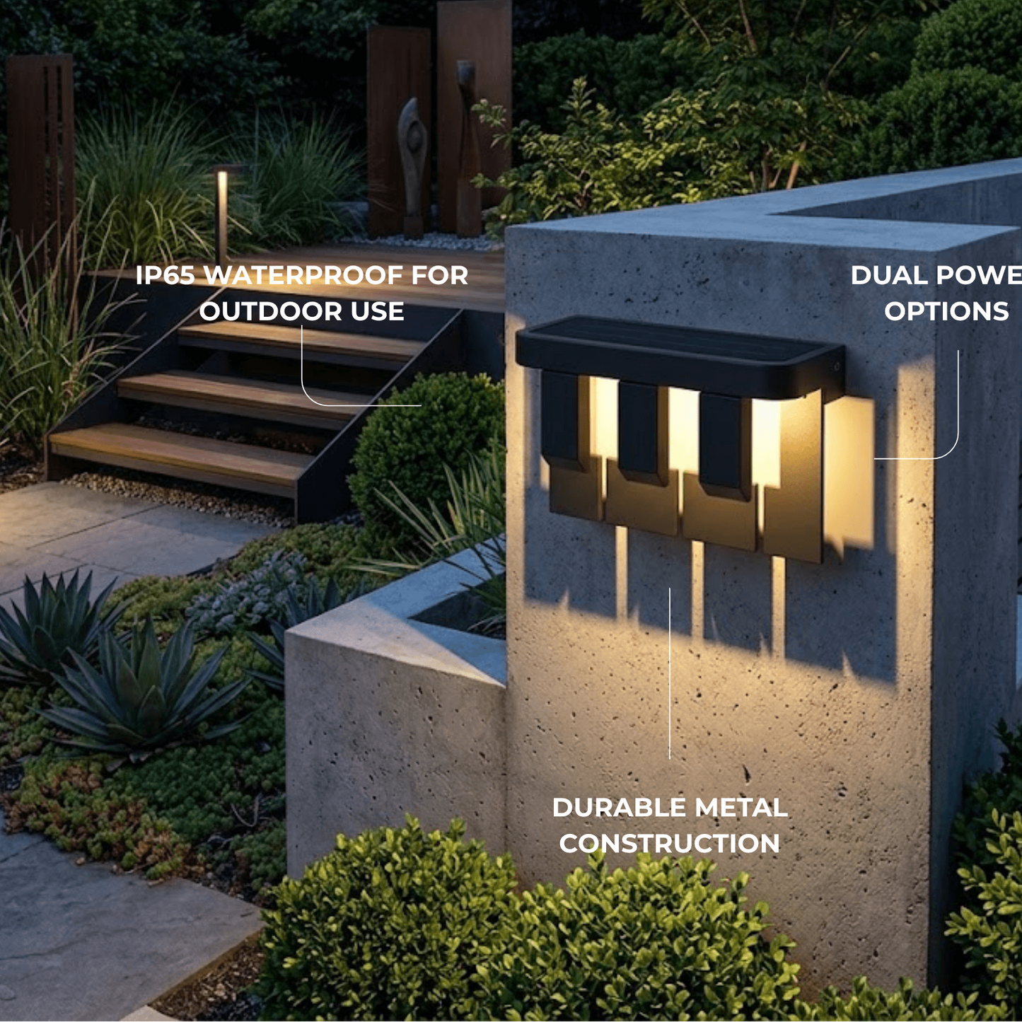 Irondale Modern Geometric Outdoor Wall Lamp - Black Metal for Patio