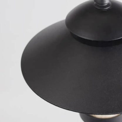 Irondale Modern Hooded Outdoor Pathway Light - Black Metal/Marble for Lawn