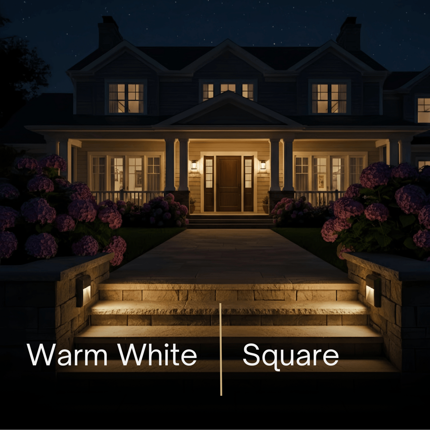 Irondale Modern Metal/Acrylic Outdoor Deck Step Lights - Black Round/Square Staircase