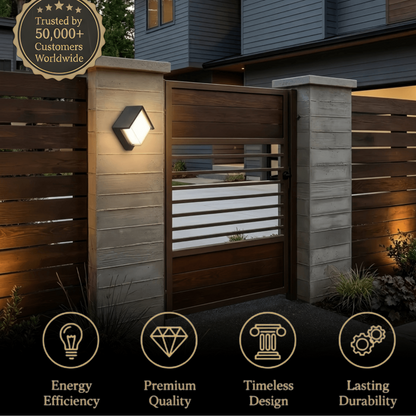 Irondale Modern Metal/Acrylic Outdoor Wall Lamp - Round/Rectangular External Wall