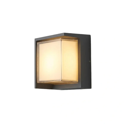 Irondale Modern Metal/Acrylic Outdoor Wall Lamp - Round/Rectangular External Wall