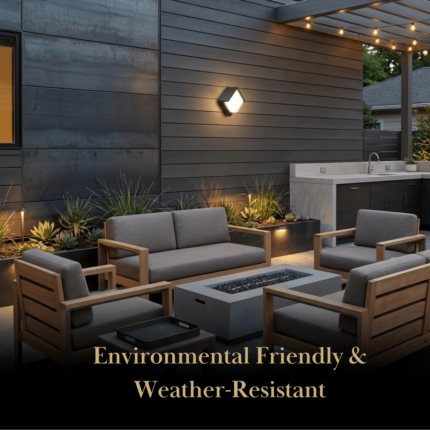 Irondale Modern Metal/Acrylic Outdoor Wall Lamp - Round/Rectangular External Wall