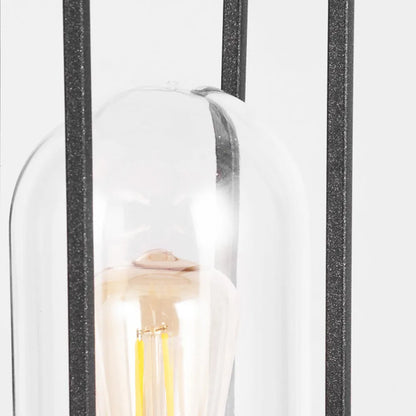 Vetro Modern Metal Outdoor Pillar Light/Pathway Light - Black Lantern Shape, Cylindrical