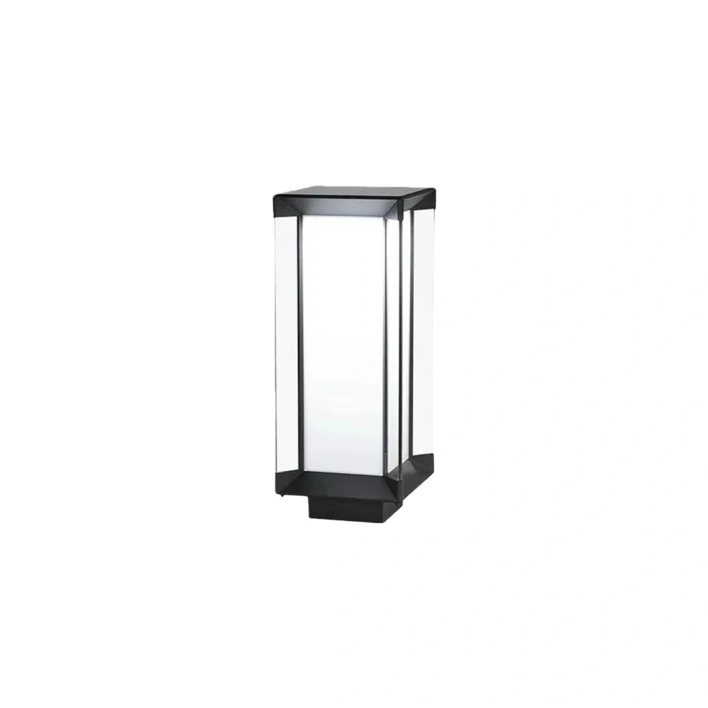 Arcato Modern Outdoor Floor Lamp - Black Cuboid Metal & Glass with RGB Lighting