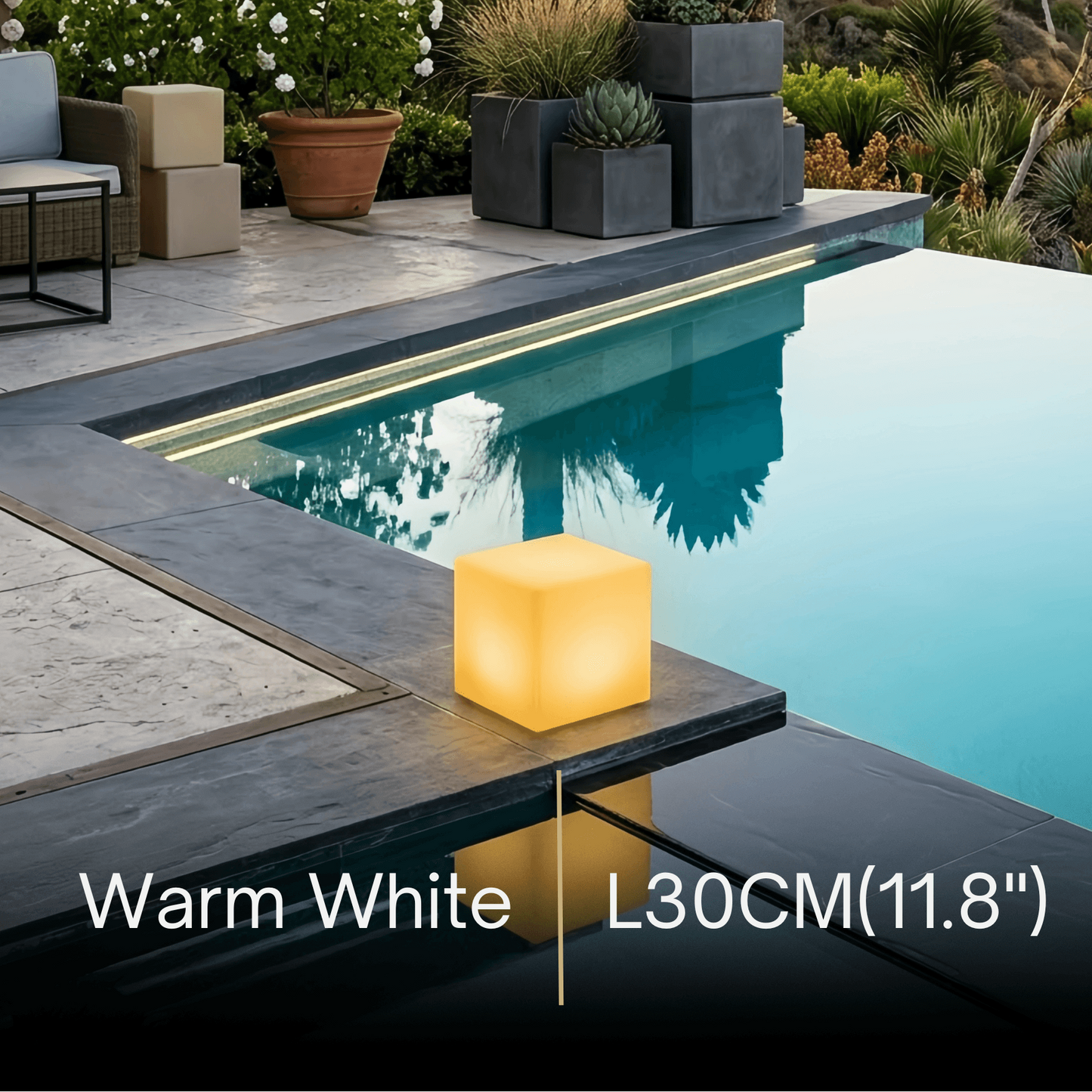 Arcato Modern Outdoor Floor Lamp - White Acrylic Square Design for Garden
