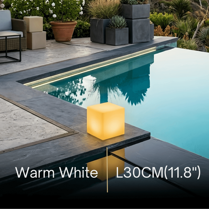Arcato Modern Outdoor Floor Lamp - White Acrylic Square Design for Garden