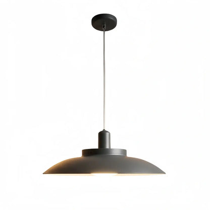 Irondale Modern Outdoor Pendant Light - Grey/White Metal Hooded Design for Courtyard