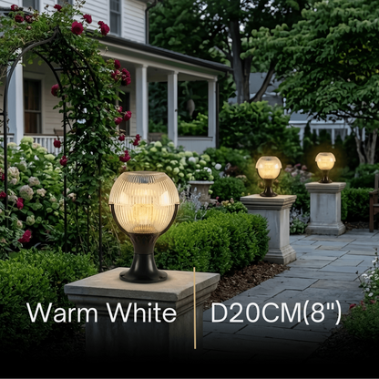 Lunara Modern Outdoor Pillar Lights - Black Acrylic Bowled Design for Balcony
