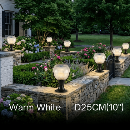 Lunara Modern Outdoor Pillar Lights - Black Acrylic Bowled Design for Balcony