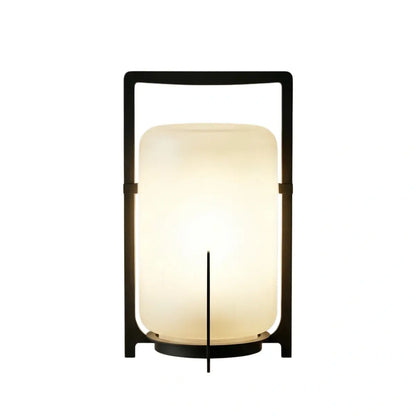 Nuvlight Modern Outdoor Solar Floor Lamp - Black Metal & Acrylic Cylindrical for Garden