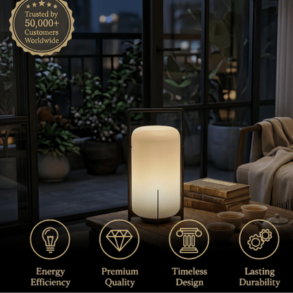 Lunara Modern Outdoor Solar Floor Lamp - Black Metal & Acrylic Cylindrical for Garden