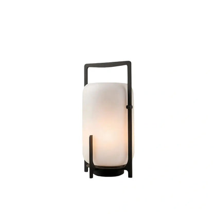 Lunara Modern Outdoor Solar Floor Lamp - Black Metal & Acrylic Cylindrical for Garden