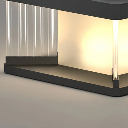 Arcato Modern Outdoor Solar Pillar/Pathway Lights - Black Metal/Acrylic Rectangular