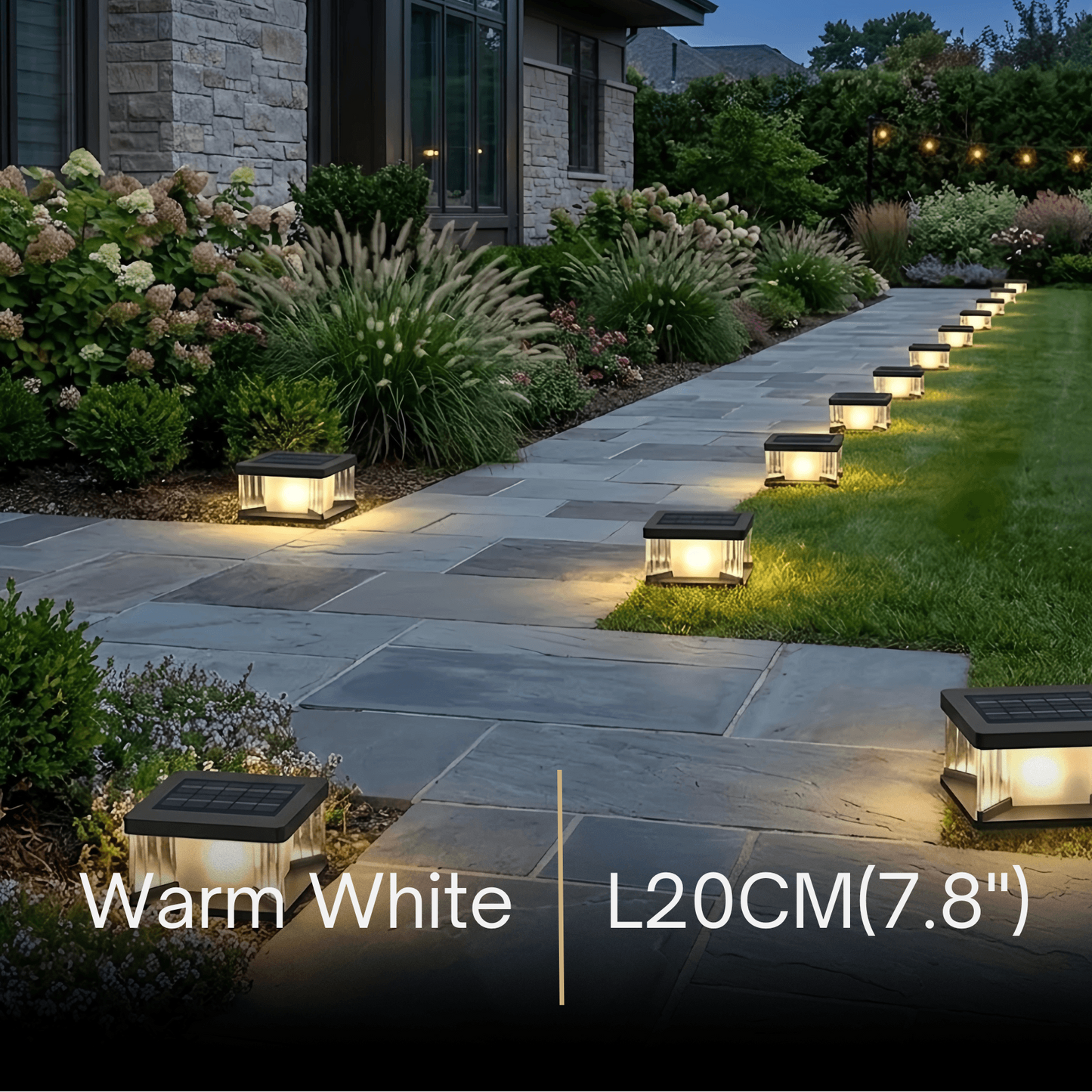 Arcato Modern Outdoor Solar Pillar/Pathway Lights - Black Metal/Acrylic Rectangular