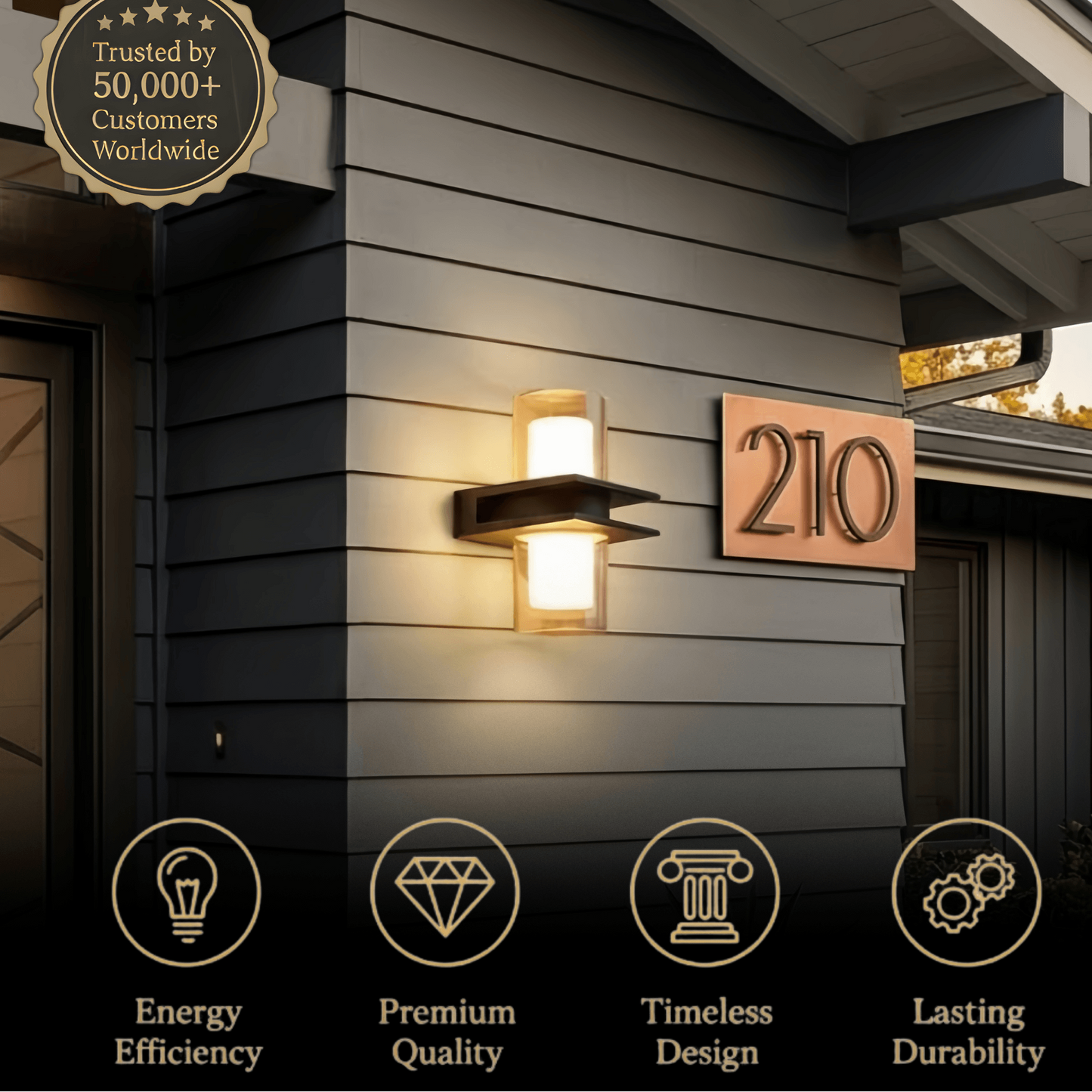 Arcato Modern Outdoor Wall Sconce - Black Metal & Glass Cylindrical Design for Garden