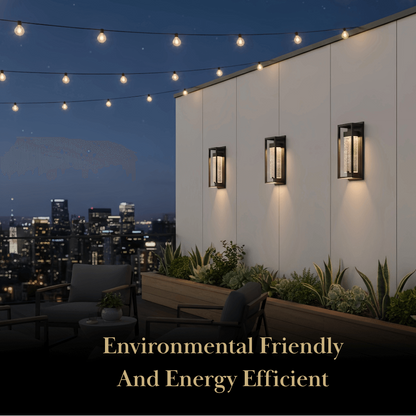 Arcato Modern Outdoor Wall Sconce, Black Stainless Steel Open Frame Light for Patio/Entryway