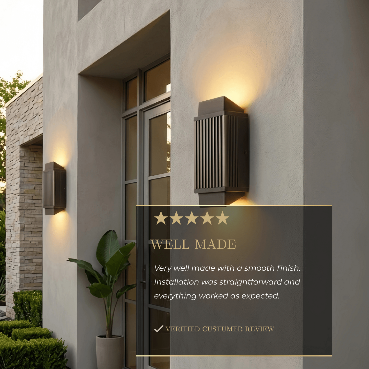 Arcato Modern Rectangular Outdoor Wall Lamp – Black Metal & Acrylic Light