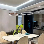 Modern Ring Chandelier - Minimalist LED Circular Pendant Light for Living Room & Office