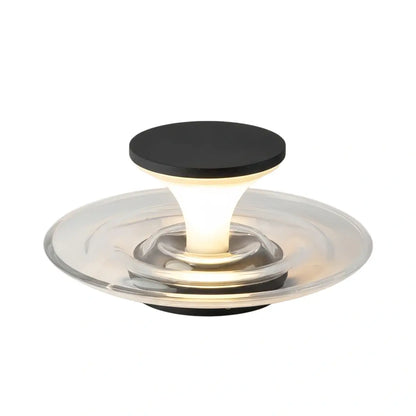 Nuvlight Solar Outdoor Ground Lamp - Round Acrylic & Metal, Black for Pool