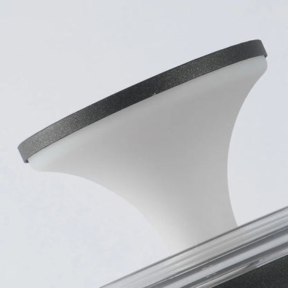 Stellar Modern Solar Outdoor Ground Lamp - Round Acrylic & Metal, Black for Pool