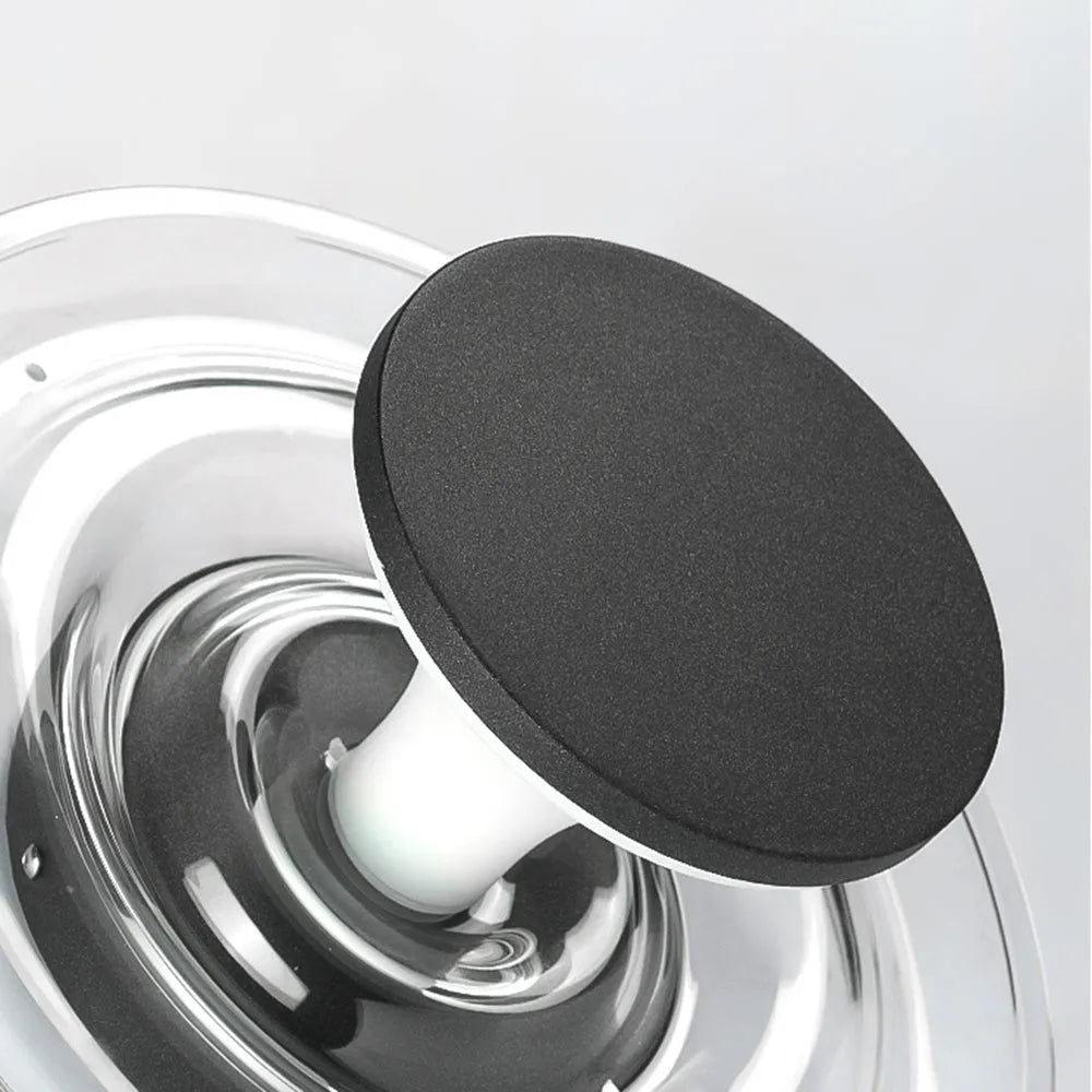 Stellar Modern Solar Outdoor Ground Lamp - Round Acrylic & Metal, Black for Pool
