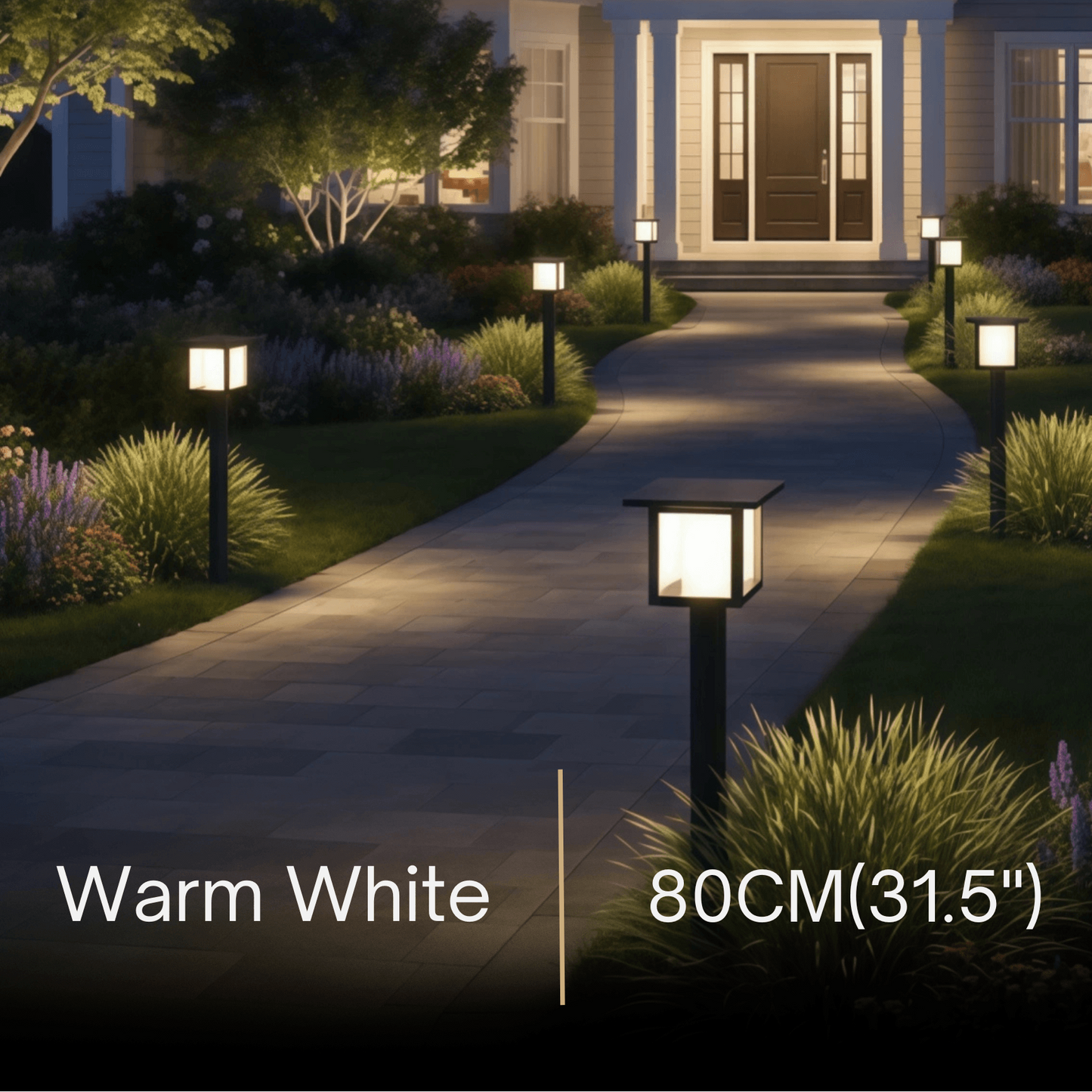 Arcato Modern Solar Pathway Lights  - Black Metal Lantern Design for Outdoor
