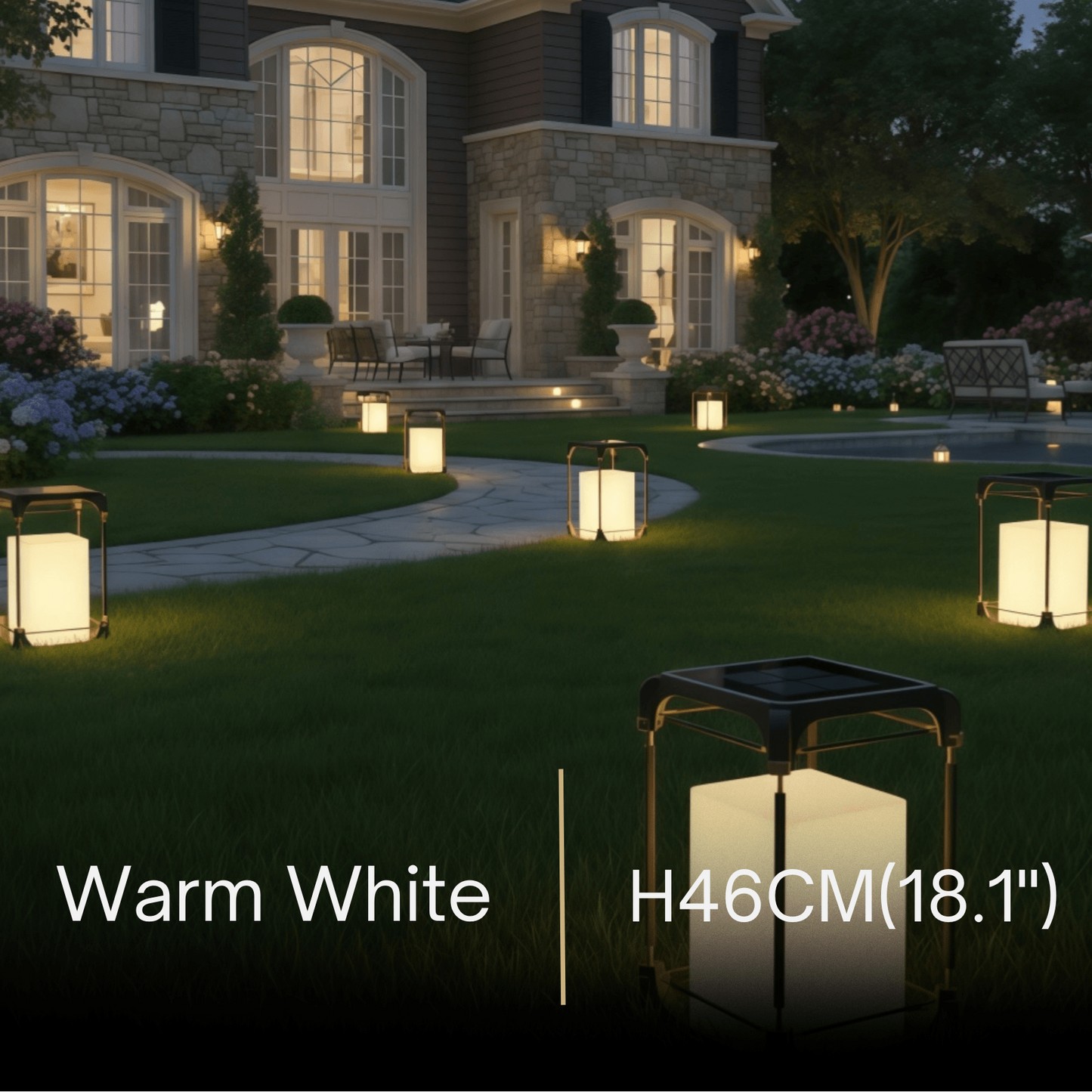 Arcato Modern Square Outdoor Floor Lamp — Black Metal/Acrylic Lantern for Patio