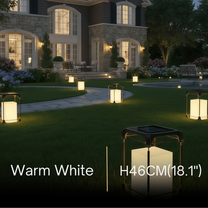 Arcato Modern Square Outdoor Floor Lamp — Black Metal/Acrylic Lantern for Patio
