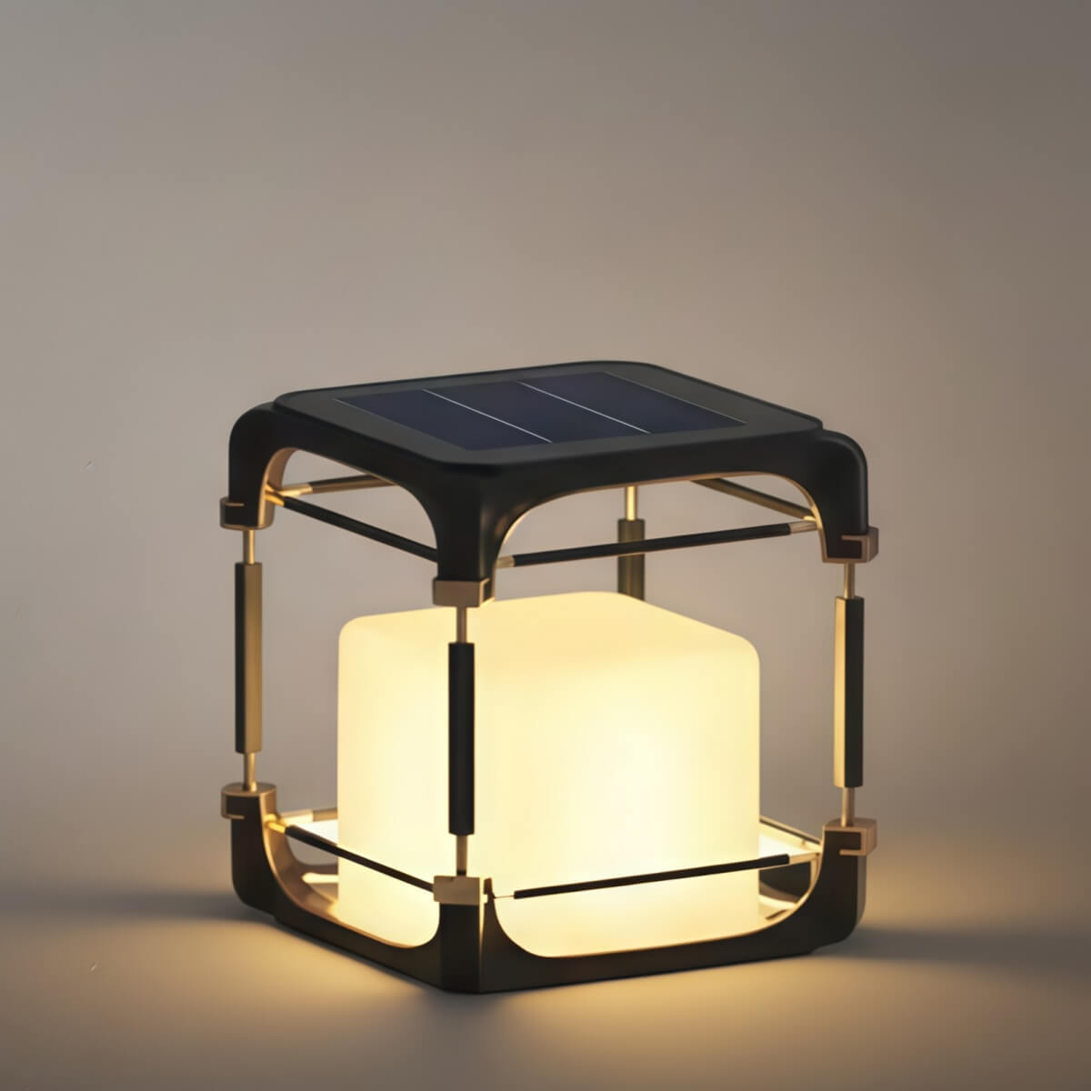 Nuvlight Modern Square Outdoor Floor Lamp — Black Metal/Acrylic Lantern for Patio