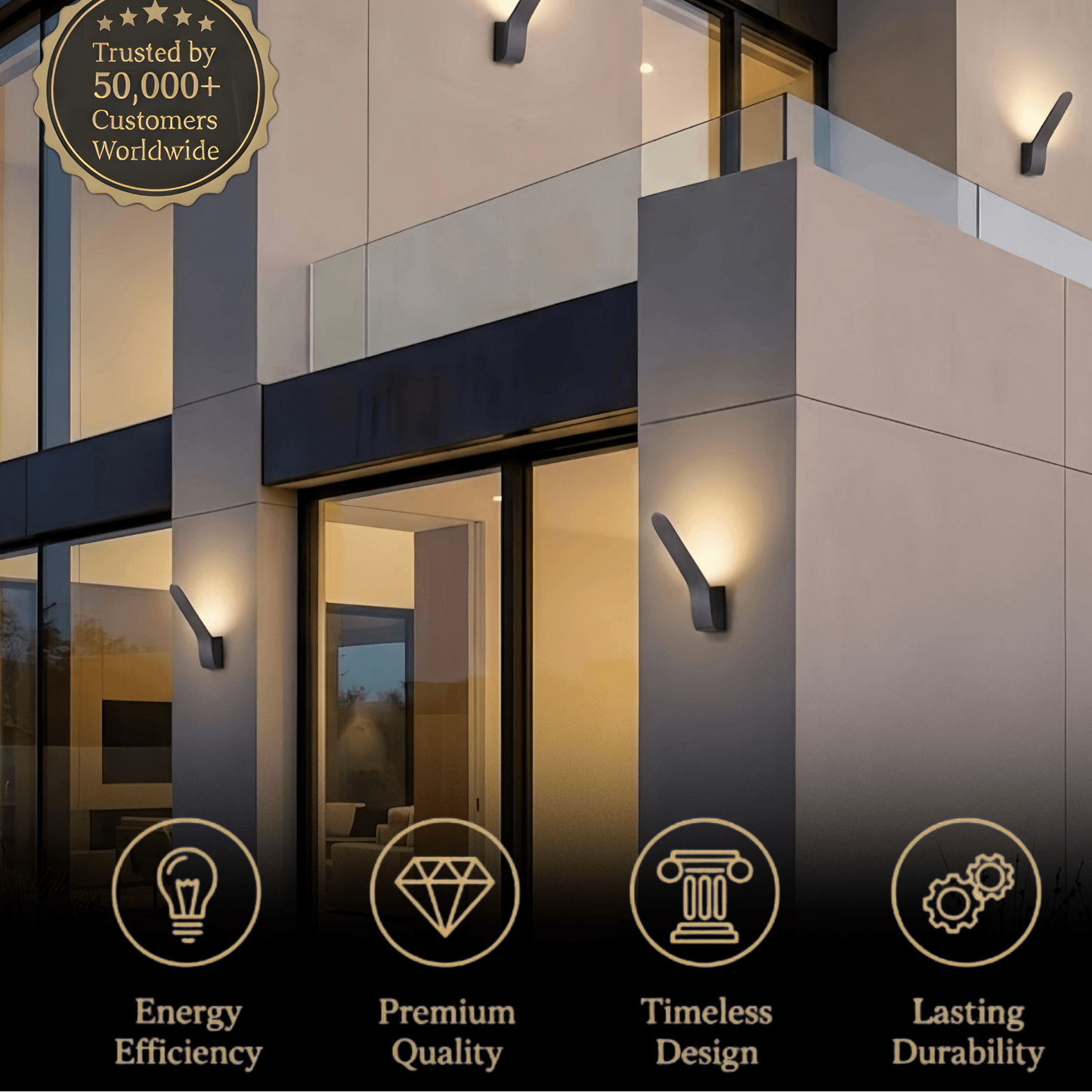 Arcato Modern Tilted Linear Outdoor Wall Lamp – Black Metal Light for Exterior Walls