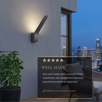 Arcato Modern Tilted Linear Outdoor Wall Lamp – Black Metal Light for Exterior Walls