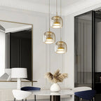 Modern Artisan Glass Pendant - Elegant Hand-Blown Globe Hanging Light for Dining Room