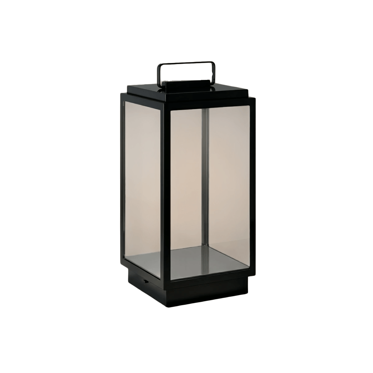 Irondale Industrial Outdoor Floor Lamp - Black Metal & Glass Rectangular Design for Garden