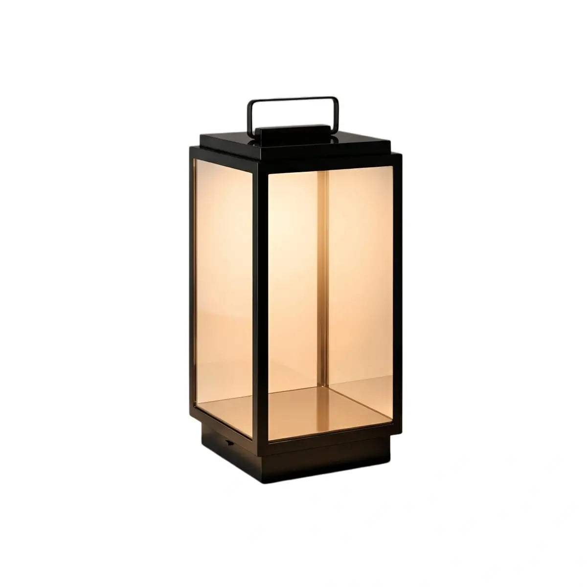 Irondale Industrial Outdoor Floor Lamp - Black Metal & Glass Rectangular Design for Garden