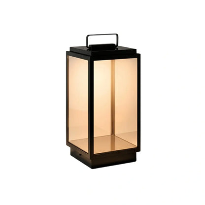 Irondale Industrial Outdoor Floor Lamp - Black Metal & Glass Rectangular Design for Garden