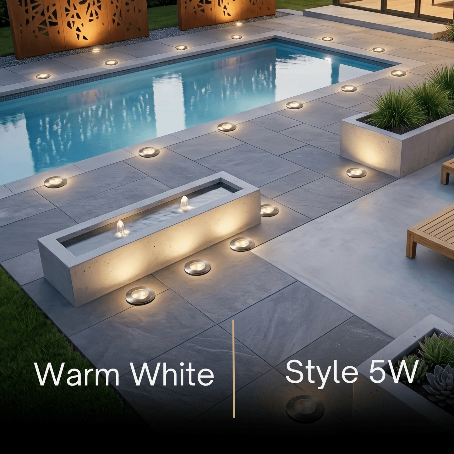Irondale Minimalist Outdoor Ground Lights - Black Metal & Glass Round Design for Garden