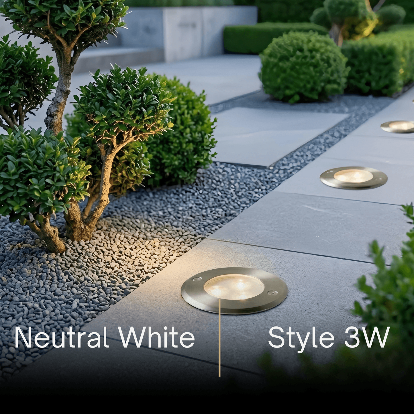 Irondale Minimalist Outdoor Ground Lights - Black Metal & Glass Round Design for Garden