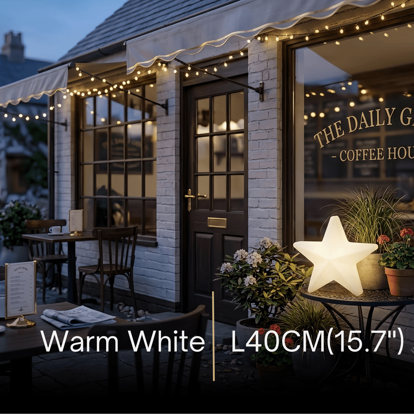 Vivara Modern Outdoor Path Lamp - White Acrylic Star Design Garden/Courtyard