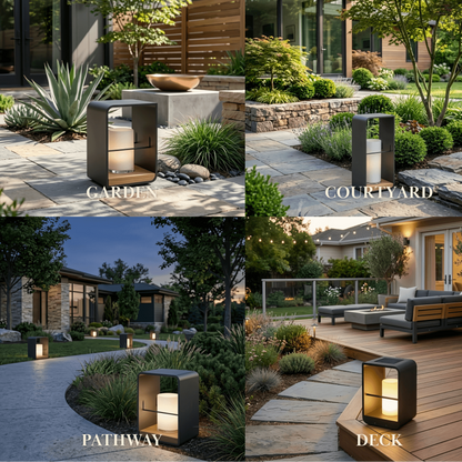 Irondale Modern Solar-Powered Outdoor Path Light -- Candle-Style for Garden