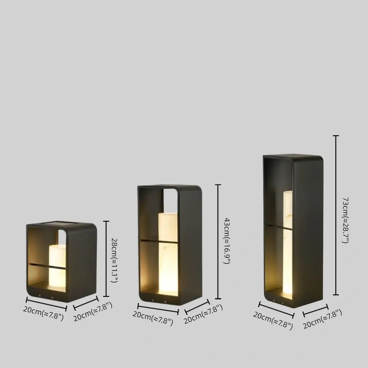 Irondale Modern Solar-Powered Outdoor Path Light -- Candle-Style for Garden