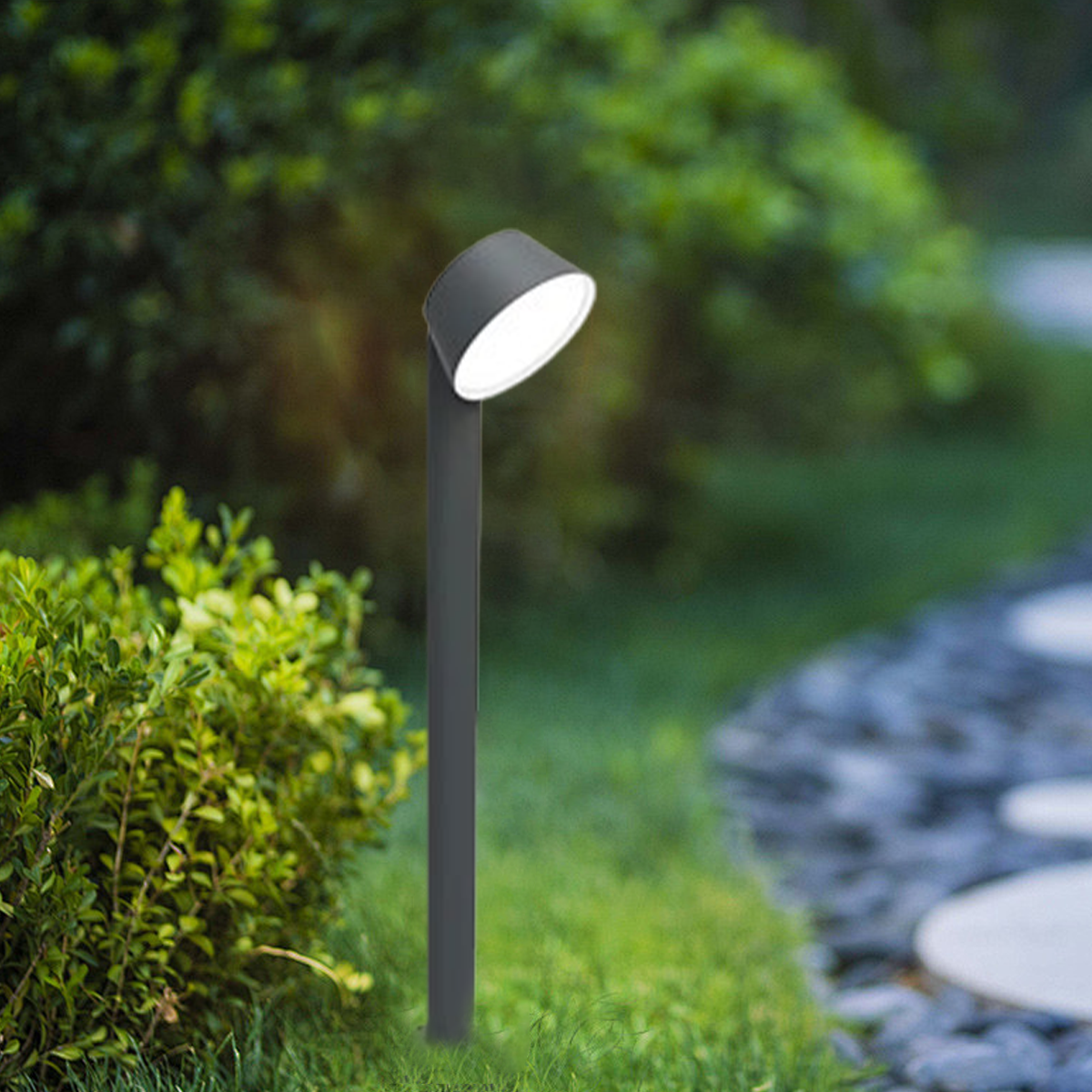 Irondale Industrial Outdoor Pathway Light - Black Metal Irregular Design for Patio