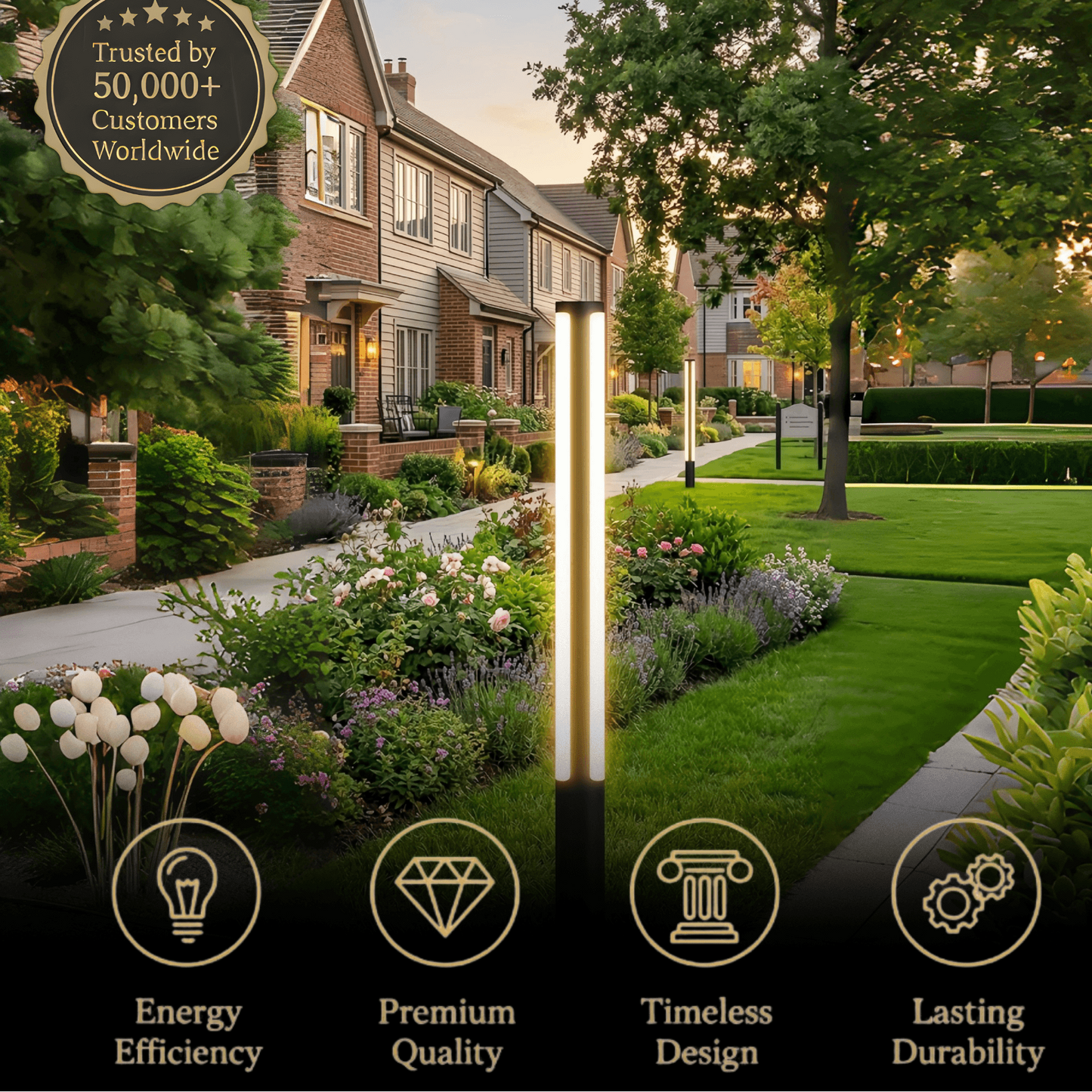 Irondale Industrial Outdoor Pathway Light - Black Metal Cylindrical Design for Courtyard